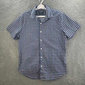 Bonobos Stretch Shirt Blue Mens Medium Geometric Athletic Fit Button Up Casual‎